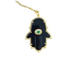 Load image into Gallery viewer, EURASIA ENCHNTING ONYX EMERALD HAMSA