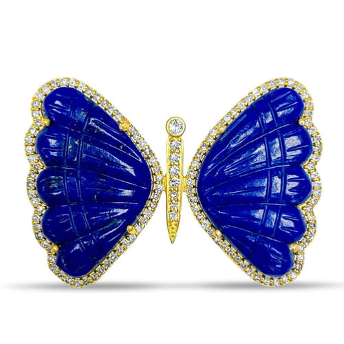 BOMBAY LAPIS DIAMOND BUTTERFLY PENDANT