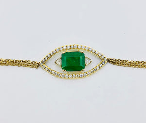 TANYA GORGEOUS EMERALD EVIL EYE BRACELET