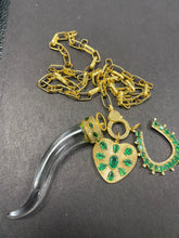 Load image into Gallery viewer, ANGUILLA EMERALD GOOD LUCK HORSE SHOE CHARM