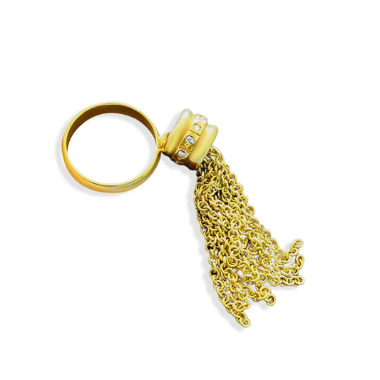 NEW ORLEANS GOLD TASSEL RING