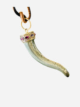 Load image into Gallery viewer, PEGASUS PYRITE RUBY EVIL EYE GOOD LUCK HORN
