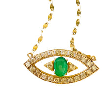 Load image into Gallery viewer, KATERINA EMERALD EVIL EYE NECKLACE