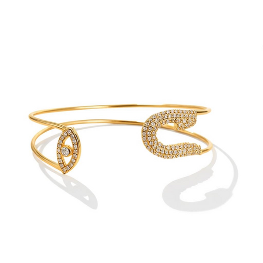 OLYMPOS EVIL EYE SAFETY PIN BRACELET