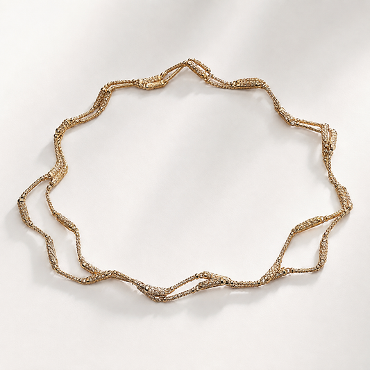 MAGNIFICENT GOLD WAVY MAGNETIC NECKLACE