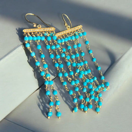 TAMARA DANGLING TURQUOISE EARRINGS