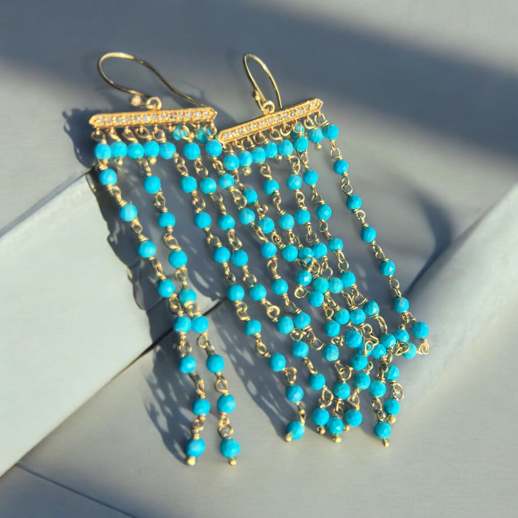 TAMARA DANGLING TURQUOISE EARRINGS