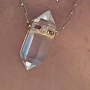 OLYA CLEAR CRYSTAL DIAMOND SAPPHIRE NECKLACE