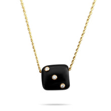 Load image into Gallery viewer, OLIVIA BLACK ONYX DOUBLE SIDED PENDANT