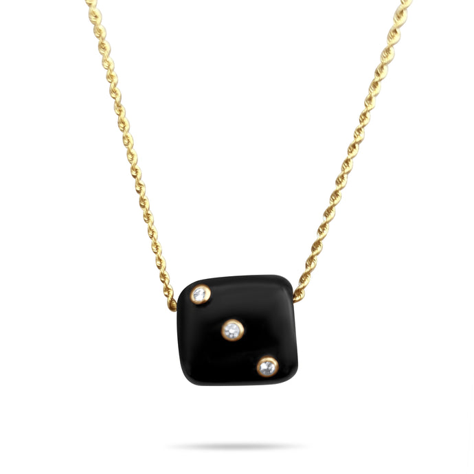 OLIVIA BLACK ONYX DOUBLE SIDED PENDANT