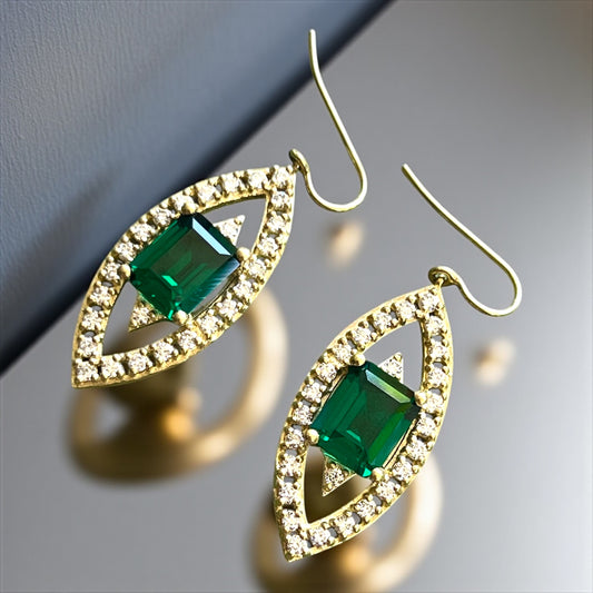 GALACTIC EMERALD DIAMOND EARRINGS
