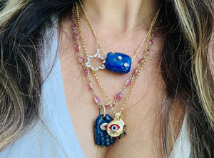 IVY DOUBLE GOLD EVIL EYE NECKLACE