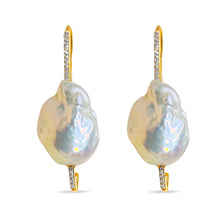 Load image into Gallery viewer, NATALIA DIAMOND AND BAROQUE EARRINGS