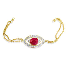 Load image into Gallery viewer, DORIS  RUBY DIAMOND EVIL EYE BRACELET