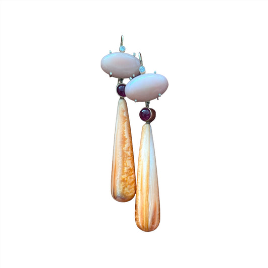 OLYA CORAL RUBY CONCH EARRINGS