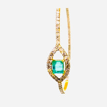 Load image into Gallery viewer, RORY DIAMOND EMERALD EVIL EYE EARRINGS