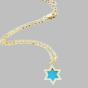 TARA TURQUOISE STAR OF DAVID ANKLET