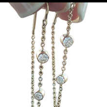 Load image into Gallery viewer, JACQUELINE DANGLING DIAMOND CHAIN EARRINGS
