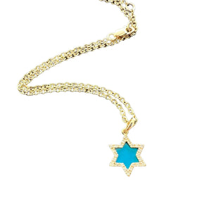 TARA TURQUOISE STAR OF DAVID ANKLET