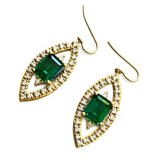 GALACTIC EMERALD DIAMOND EARRINGS