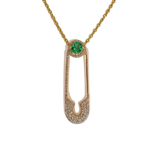 CONSTANTINOPLE DIAMOND SAFETY PIN NECKLACE WITH AN EDGE