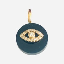 Load image into Gallery viewer, BAKU  BLACK ONYX AND DIAMOND EVIL EYE PENDANT