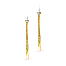 Load image into Gallery viewer, ANNA GOLD PLATED SILVER DIAMOND TASSEL EARRINGS