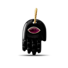 Load image into Gallery viewer, MARRAKESH ONYX HAMSA PENDANT