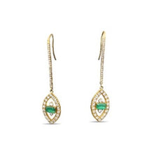 Load image into Gallery viewer, ATHENS EVIL EYE EMERALD EARRINGS