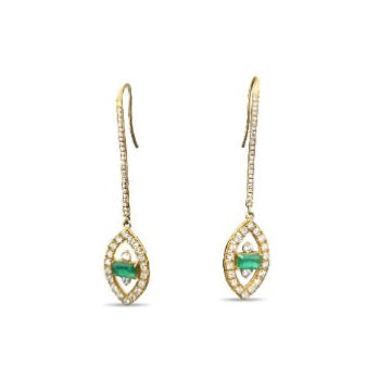 ATHENS EVIL EYE EMERALD EARRINGS