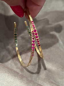 RENA RUBY EMERALD HOOP EARRINGS