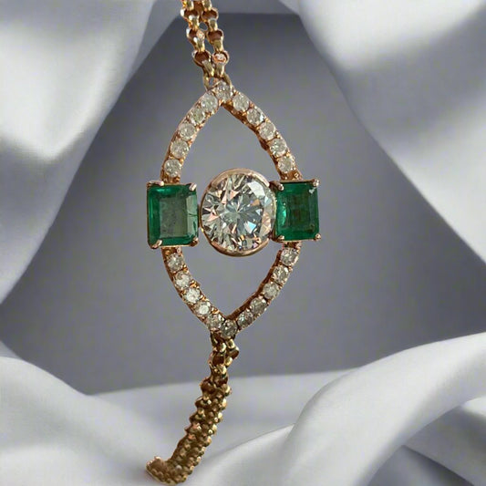 ARTEMIS ART DECO DIAMOND EMERALD BRACELET