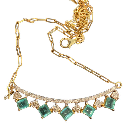 GREENLAND VERTICAL EMERALD NECKLACE