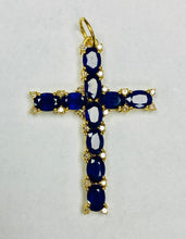 Load image into Gallery viewer, SAINT LUCIA STUNNING SAPPHIRE CROSS
