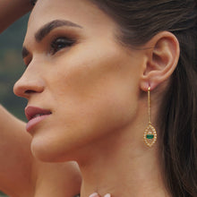 Load image into Gallery viewer, ATHENS EVIL EYE EMERALD EARRINGS