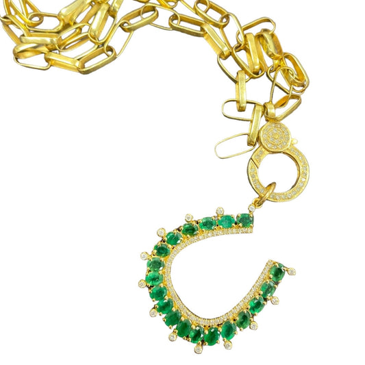 ANGUILLA EMERALD GOOD LUCK HORSE SHOE CHARM