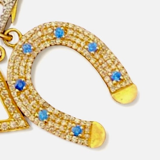 SORRENTO HORSESHOE DIAMOND SAPPHIRE PENDANT