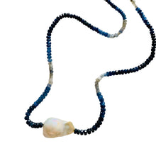 Load image into Gallery viewer, BERMUDA  SAPPHIRE AND BAROQUE PEARL NECKLACE