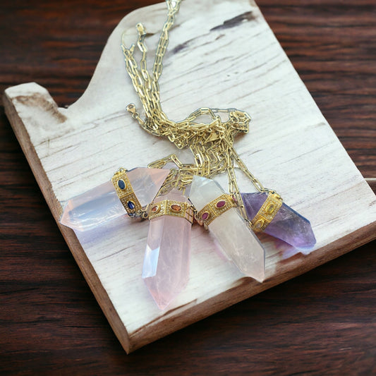 TAMI PINK QUARTZ ORANGE SAPPHIRE CRYSTAL