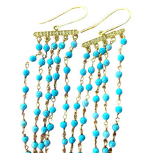 Load image into Gallery viewer, TAMARA DANGLING TURQUOISE EARRINGS