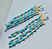 Load image into Gallery viewer, TAMARA DANGLING TURQUOISE EARRINGS