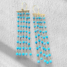 Load image into Gallery viewer, TAMARA DANGLING TURQUOISE EARRINGS