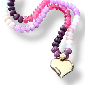 JADE GOLD HEART AND NECKLACE