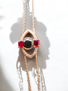 ART DECO RUBY BLACK DIAMOND BRACELET