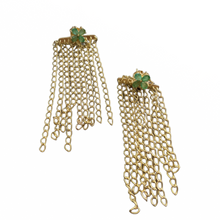 Load image into Gallery viewer, ESTE DANGLY FLOWER GOLD EARRINGS