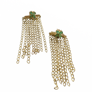 ESTE DANGLY FLOWER GOLD EARRINGS