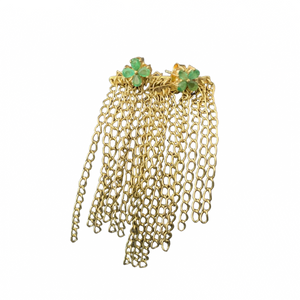 ESTE DANGLY FLOWER GOLD EARRINGS