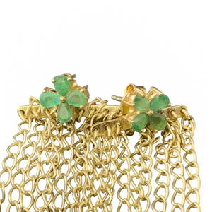 ESTE DANGLY FLOWER GOLD EARRINGS