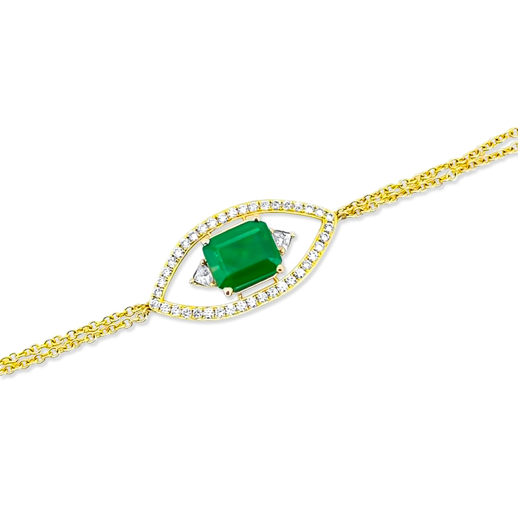 TANYA GORGEOUS EMERALD EVIL EYE BRACELET