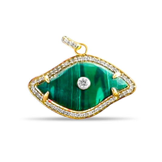 MALTA MALACHITE EVIL EYE PENDANT